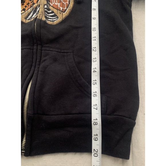 Disney Resort Hoodie Youth Small Black w Animal Print Mickey Mouse Sweatshirt - Picture 11 of 12